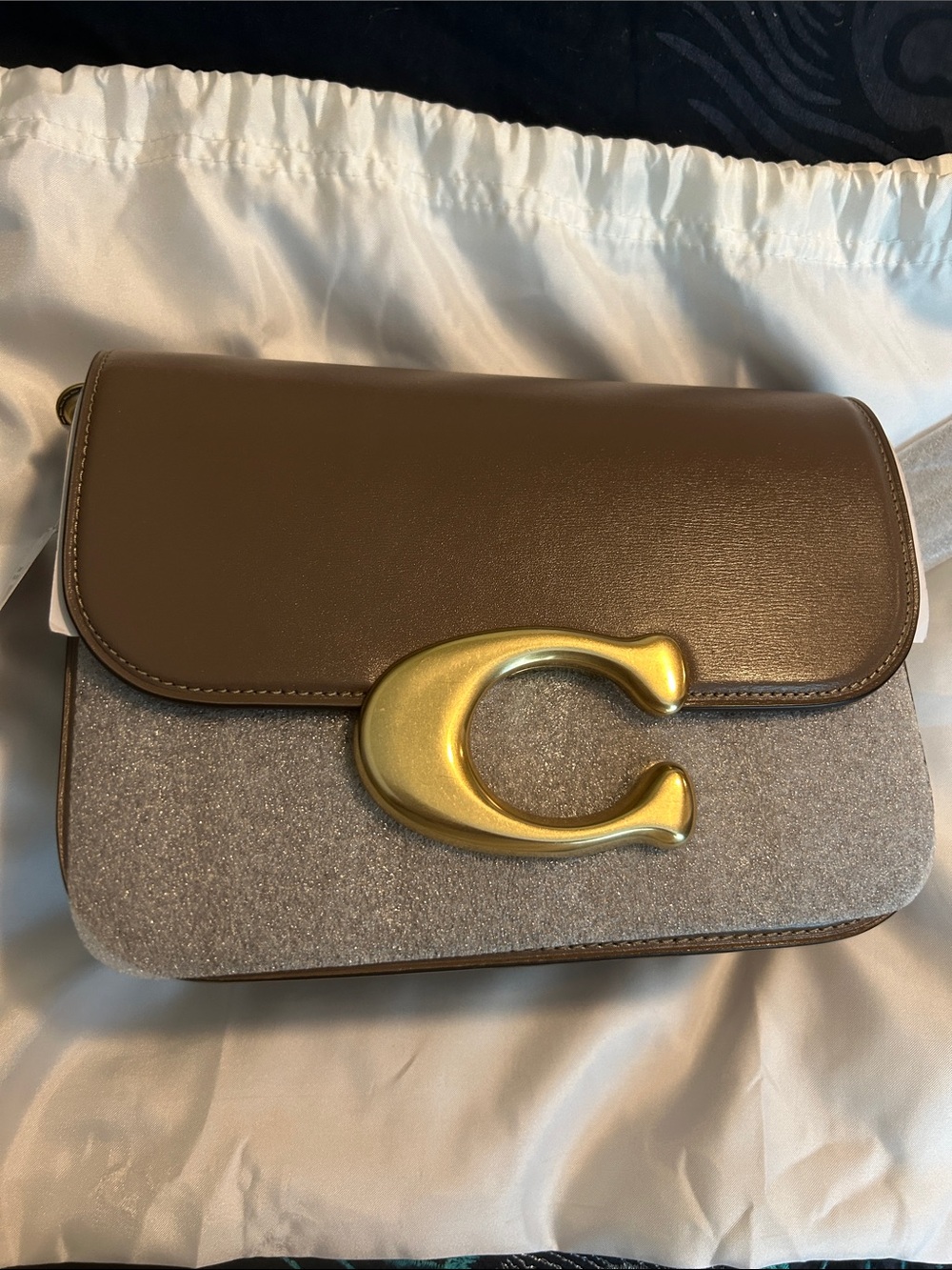Coach Dark Stone Idol Crossbody with Gold C Accent and matching Bandit wallet
